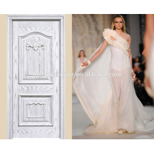 Colores de pintura blanca puertas de madera interiores de lujo con flor